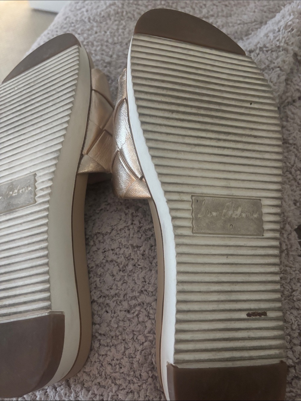 Sam Edelman Adaley Gold Slide Sandals - Size 10 - Picture 4 of 5